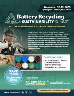 Battery Recycling & Sustainability Summit 2025 brochure cover